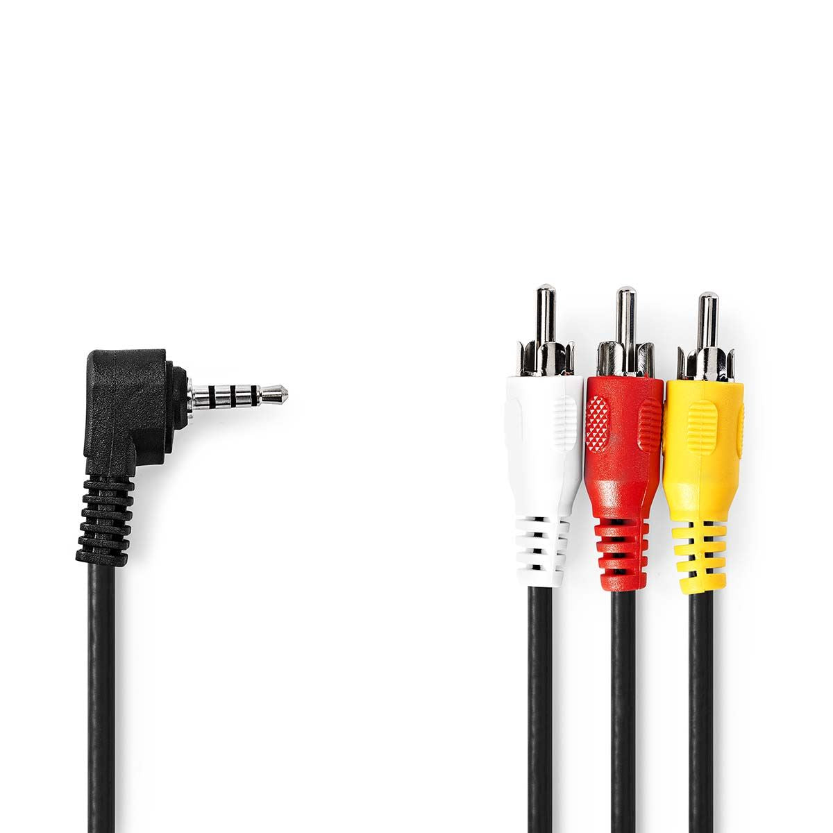 Nedis Audio Video Cable | 3.5 mm Male | 3x RCA Male | Nickel Plated | 1.00 m | Round | PVC | Black
