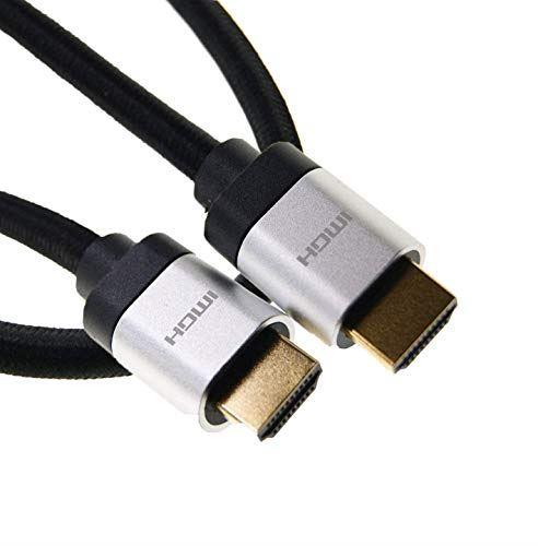 Ex-Pro 2m V2.1 HDMI Braided Cable Lead 4K / 8K @  60hz HDR Ultra High Speed 48Gbps - Silver