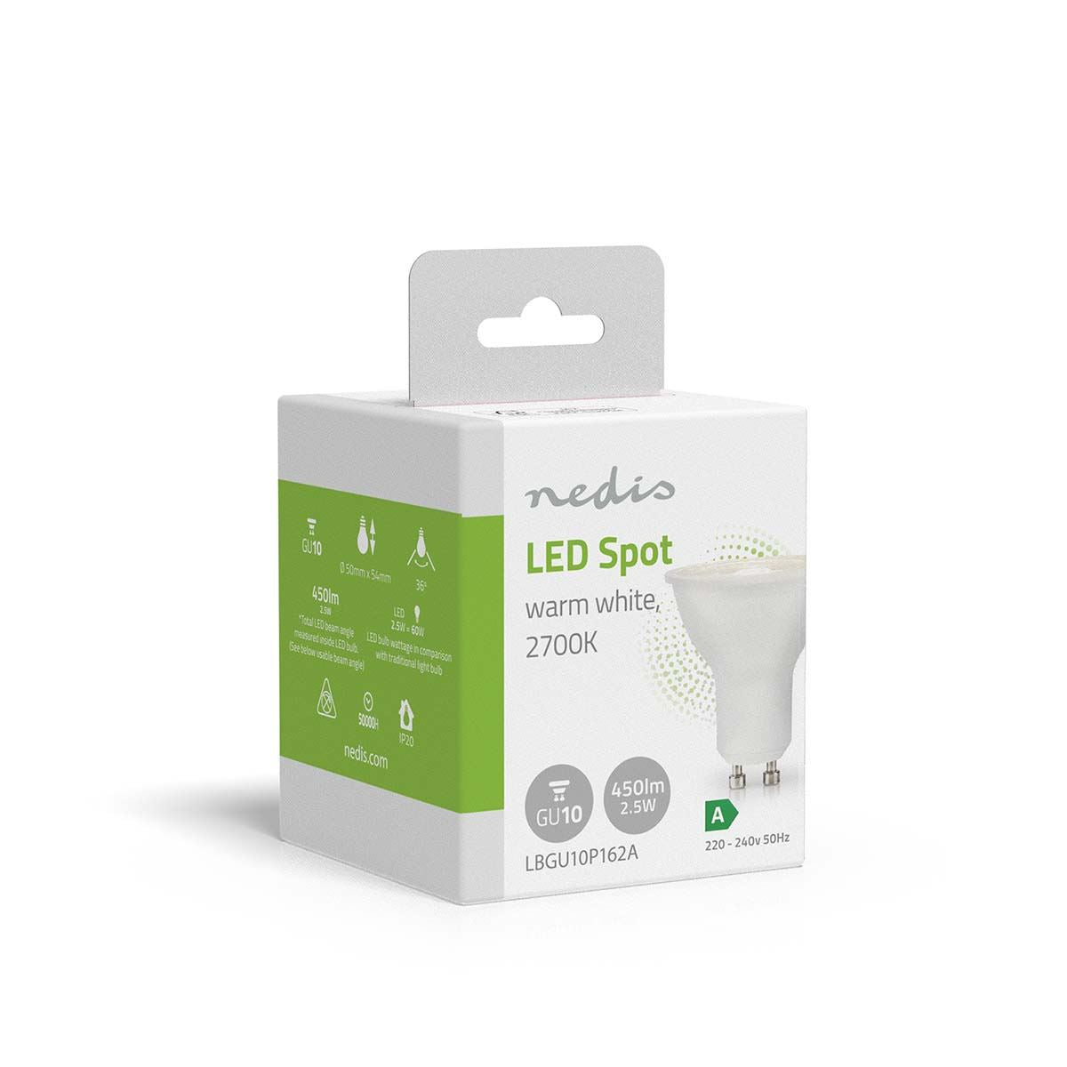 Nedis LED Bulb GU10 | Spot | 2.5 W | 450 lm | 2700 K | Warm White | Retro Style | 1 pcs