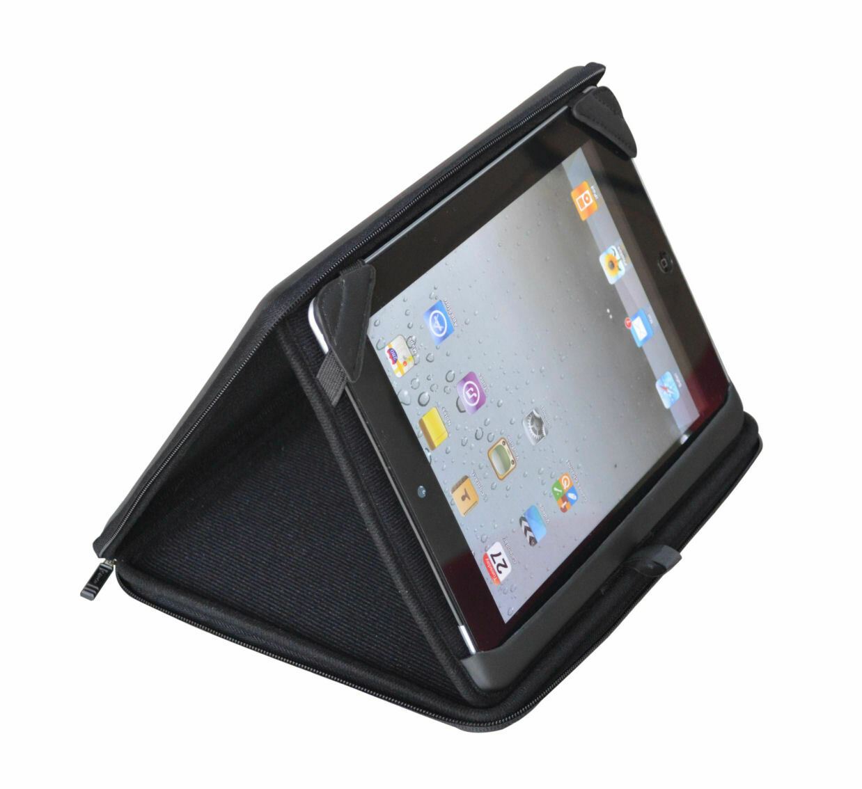Croco Tough iPad 1 / 2 Case with Stand, Protective EVA Sleeve with Zipper, Built-in Holder & Storage Pockets, Durable Travel Case