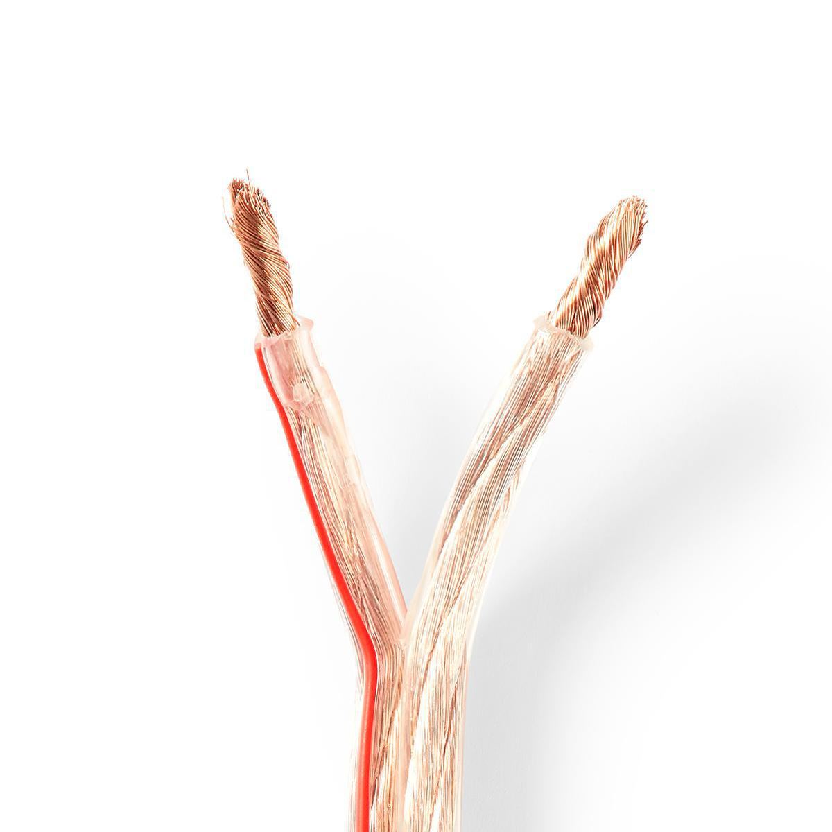 Nedis Speaker Cable | 2 x 6.00 mm² | CCA | 100.0 m | Round | PVC | Transparent | Wrap