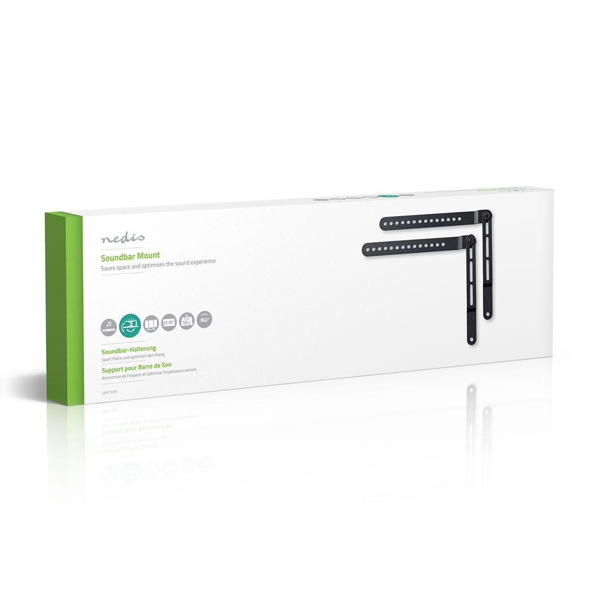 Nedis Soundbar Mount | Compatible with: Universal | Attached to the TV | 10 kg | Rotatable | Steel | Black