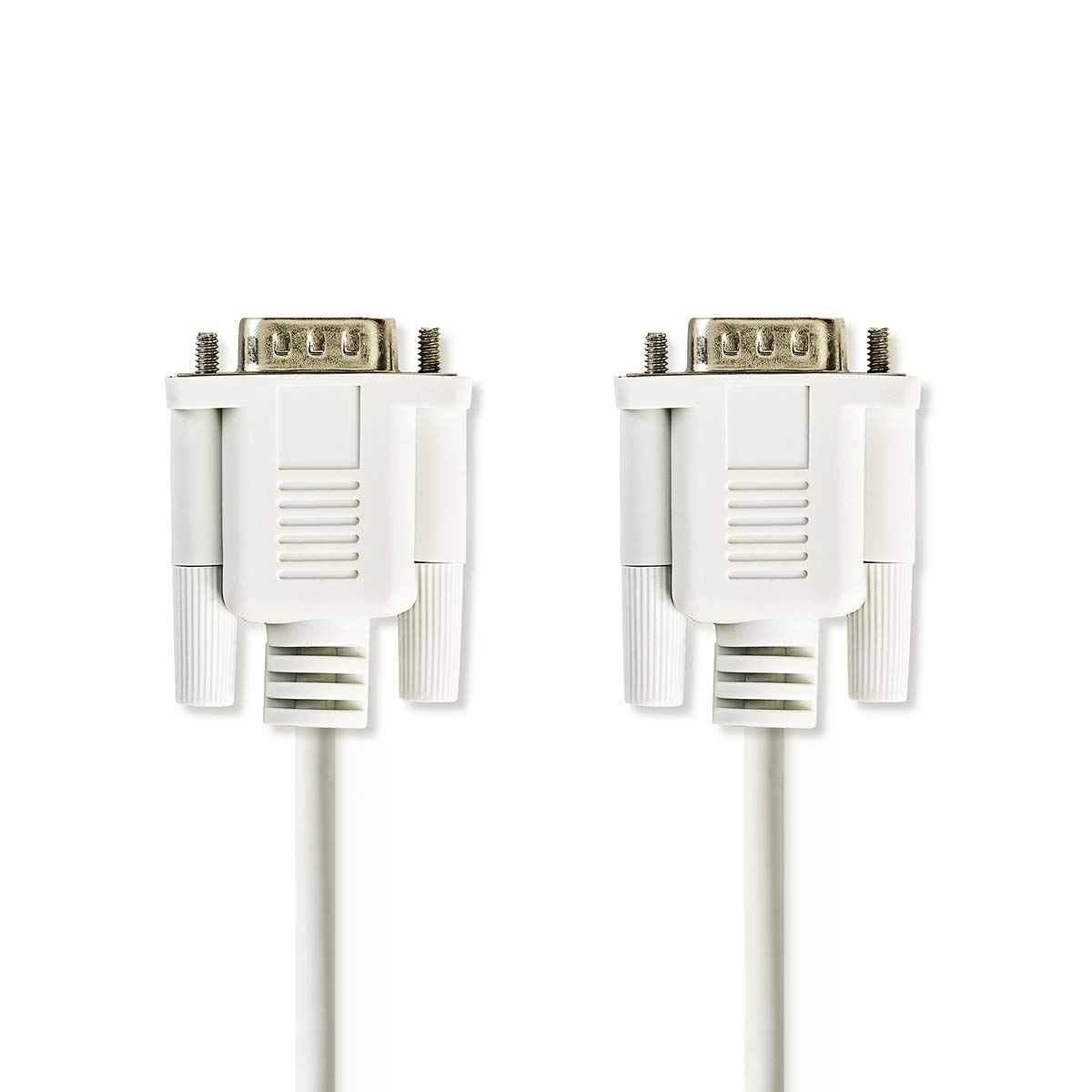 Nedis Serial Cable | D-SUB 9-Pin Male | D-SUB 9-Pin Male | Nickel Plated | 2.00 m | Round | PVC | Ivory | Label