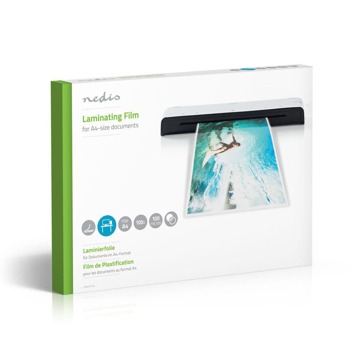 Nedis Laminating Film | A4 | Thickness: 100 µm | Packed per: 100 pcs | Plastic | Transparent