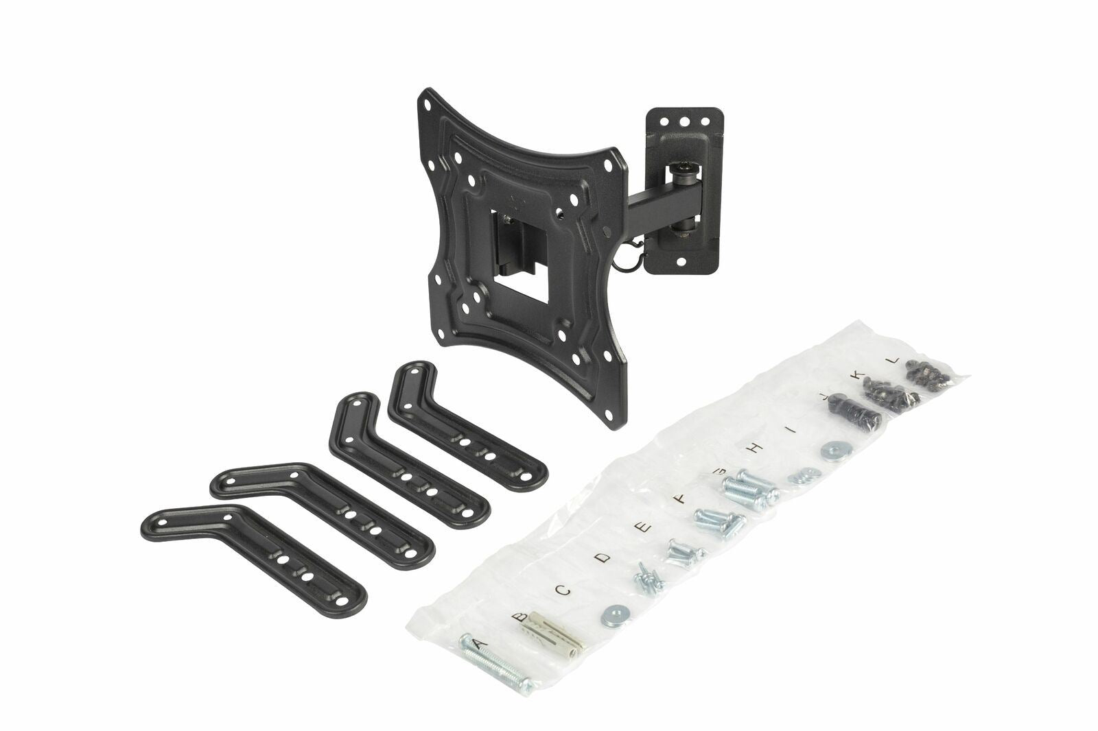 Nedis Full Motion TV Wall Mount | 23 - 55 " | Maximum supported screen weight: 30 kg | Tiltable | Rotatable | Minimum wall distance: 67 mm | Maximum wall distance: 197 mm | 2 Pivot point(s) | ABS / Steel | Black