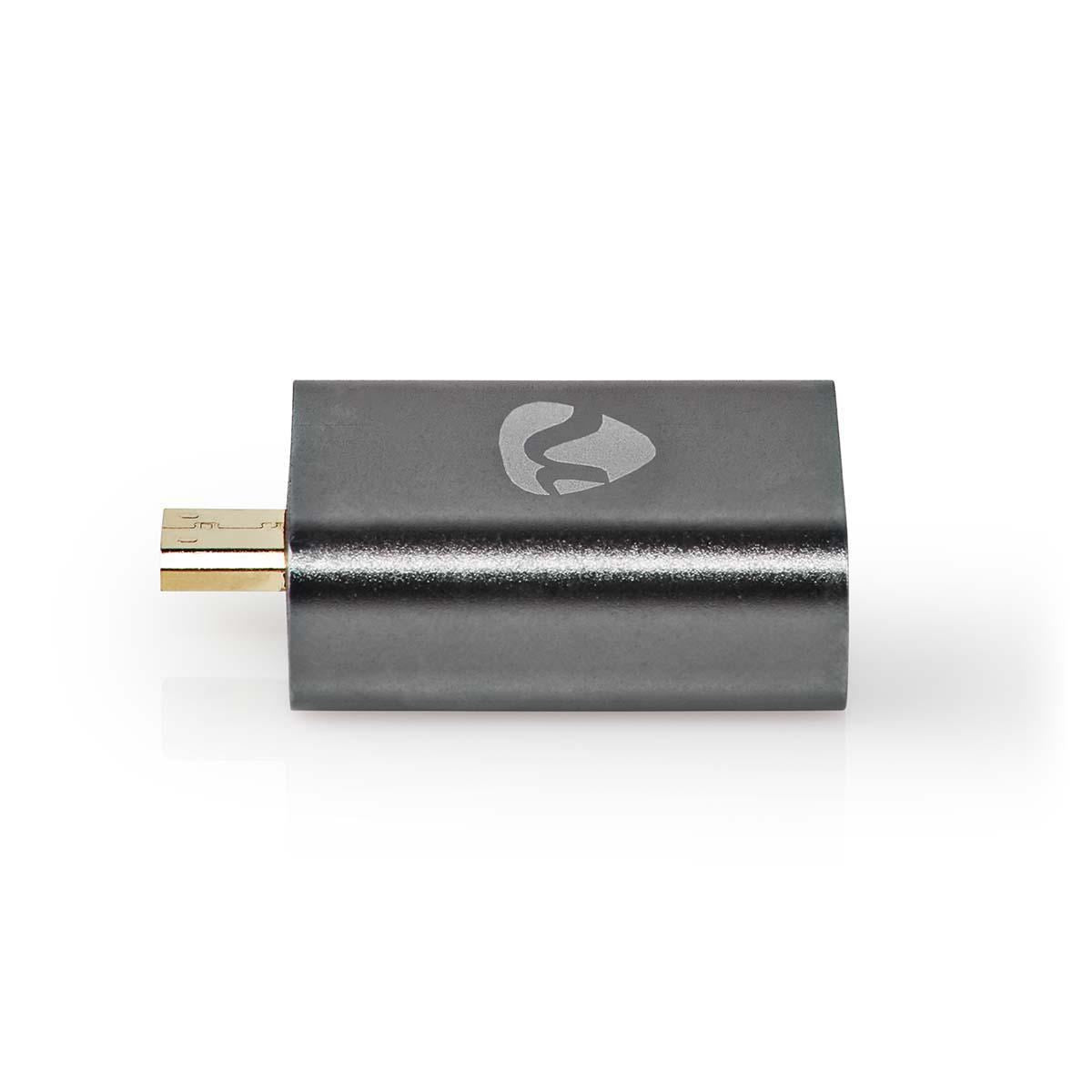 Nedis HDMI™ Adapter | HDMI™ Male / HDMI™ Micro Connector | HDMI™ Output | Gold Plated | Straight | Aluminium | Gun Metal Grey | 1 pcs | Cover Window Box