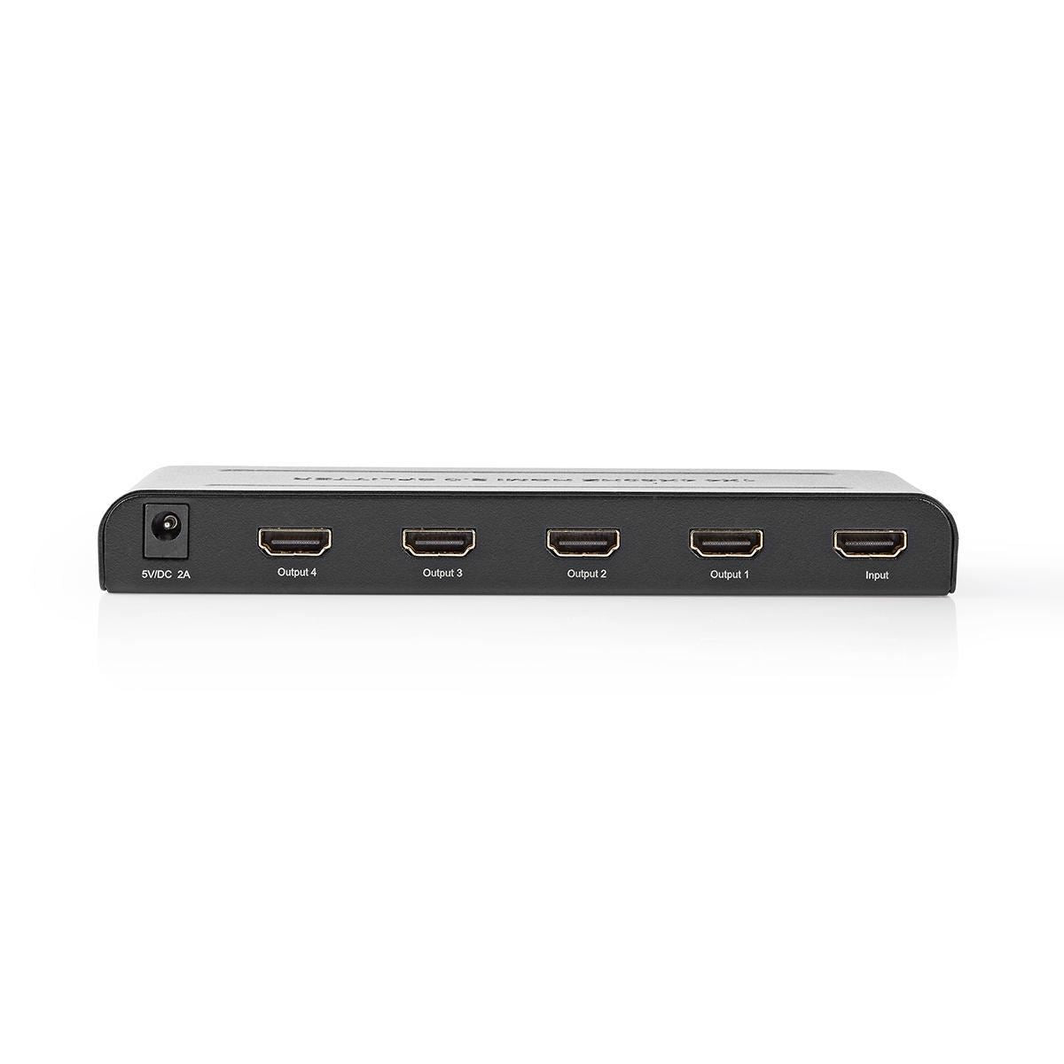 Nedis HDMI™ Splitter | 4 port(s) | HDMI™ Input | 4x HDMI™ Output | 4K@60Hz | 18 Gbps | Metal | Anthracite