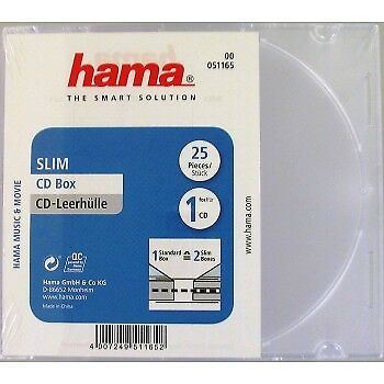 Hama 25 CD/DVD Slim Jewel Case  -Transparent