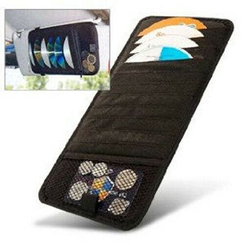 Ex-Pro Car Vehicle CD Holder Case and Sun Visor Organizer Holds 12 CDs for Easy Access - Black