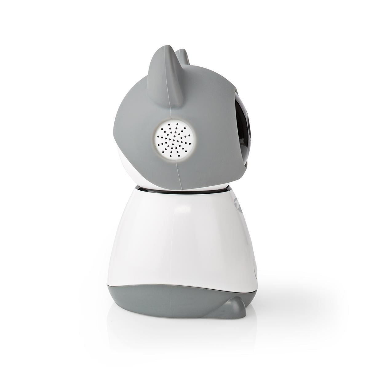 Nedis Smart Wifi Baby Monitor, Indoor Camera Full HD 1080p, Night Vision, PTZ, Motion & Sound Detection, 2-Way Audio, Humidity & Temperature Sensor, App Control - White/Grey