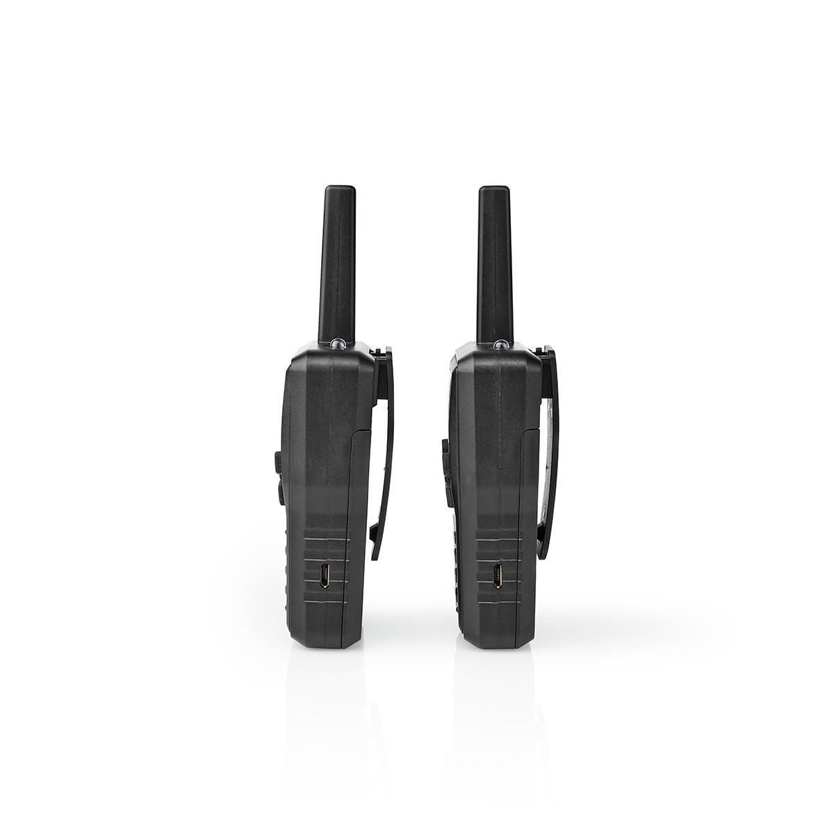 Nedis Walkie Talkies for Adults Long Range Two Way Radios - PMR Walky Talky PTT VOX Easy to Use 8 Ch | 10km | 6 Hour | Charge Base| Black