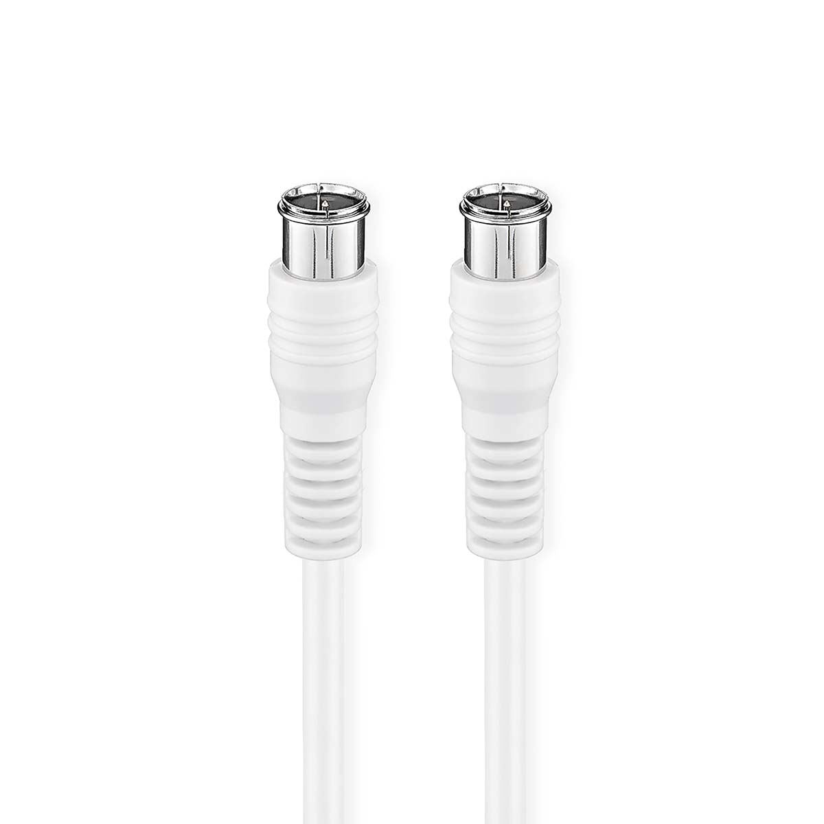 Nedis Satellite & Antenna Cable | F Male Quick | F Male Quick | Nickel Plated | 75 Ohm | Double Shielded | 2.00 m | Round | PVC | White | Box