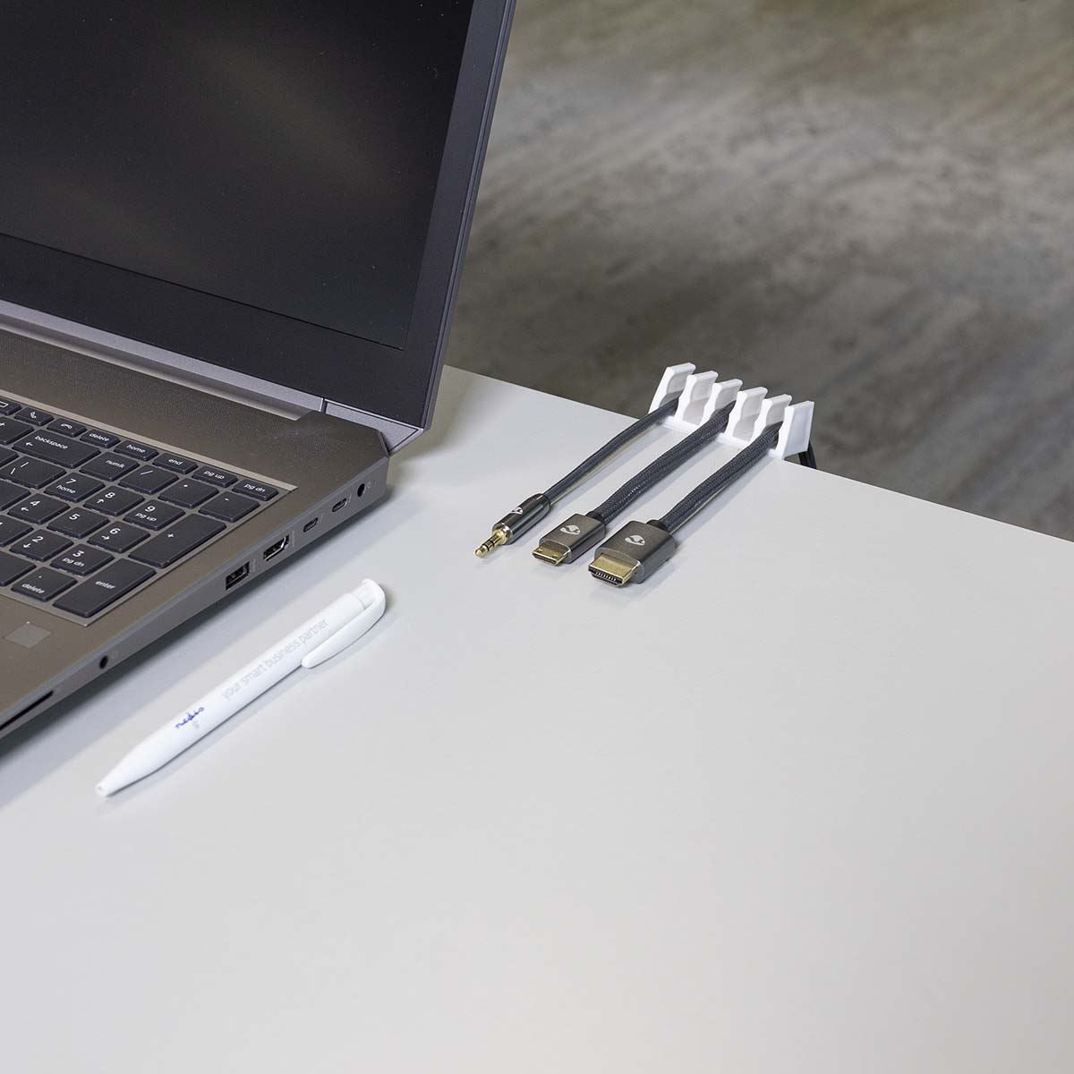 Nedis Cable Management | Cable Clip | Click and Go | 2 pcs | Number of slots: 5 Slots | Maximum cable thickness: 7.1 mm | Polypropylene | White