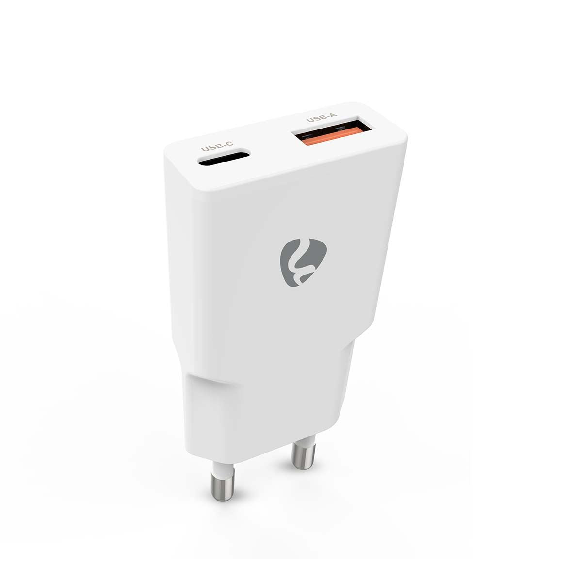 Nedis EU Euro Travel Wall Charger | 30 W | GaN | PD3.0 30W | Quick charge feature | 1.5 / 2.0 / 2.5 / 3.0 A | Number of outputs: 2 | USB-A / USB-C™ | Automatic Voltage Selection | White
