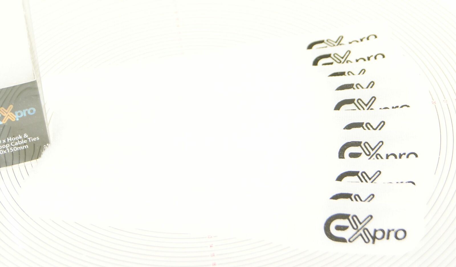 Ex-Pro Reusable Velcro Hook & Loop Self-Gripping Cable Ties 150mm x 20mm - 10 Pack White [Bulk Pack]