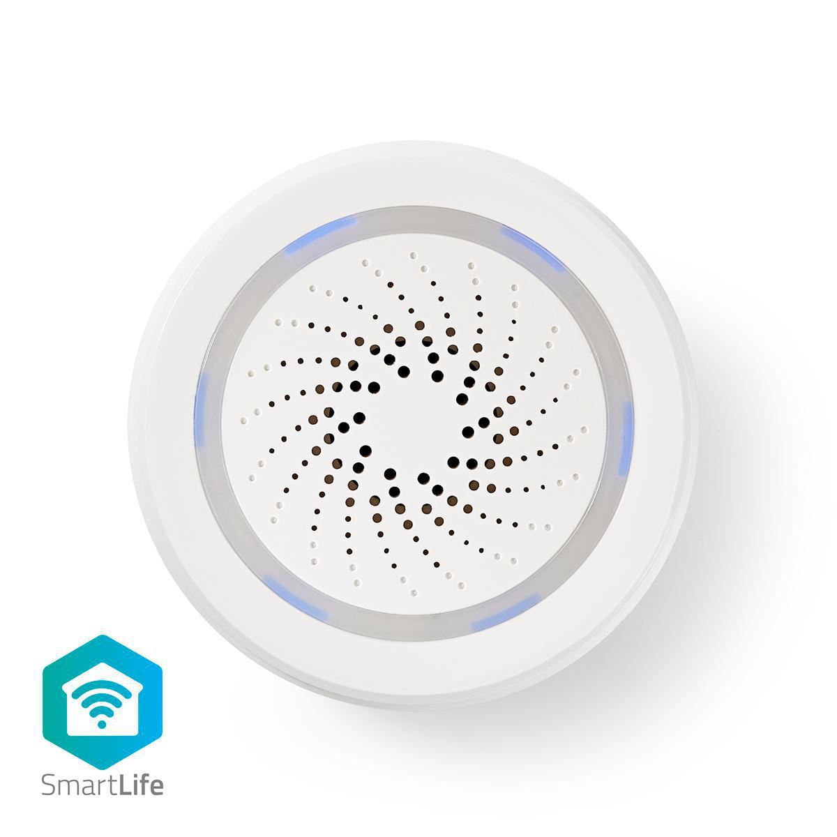 Nedis SmartLife Wi-Fi Siren for Alarm or Chime, 85 dB, Voice Control via Alexa or Google Home