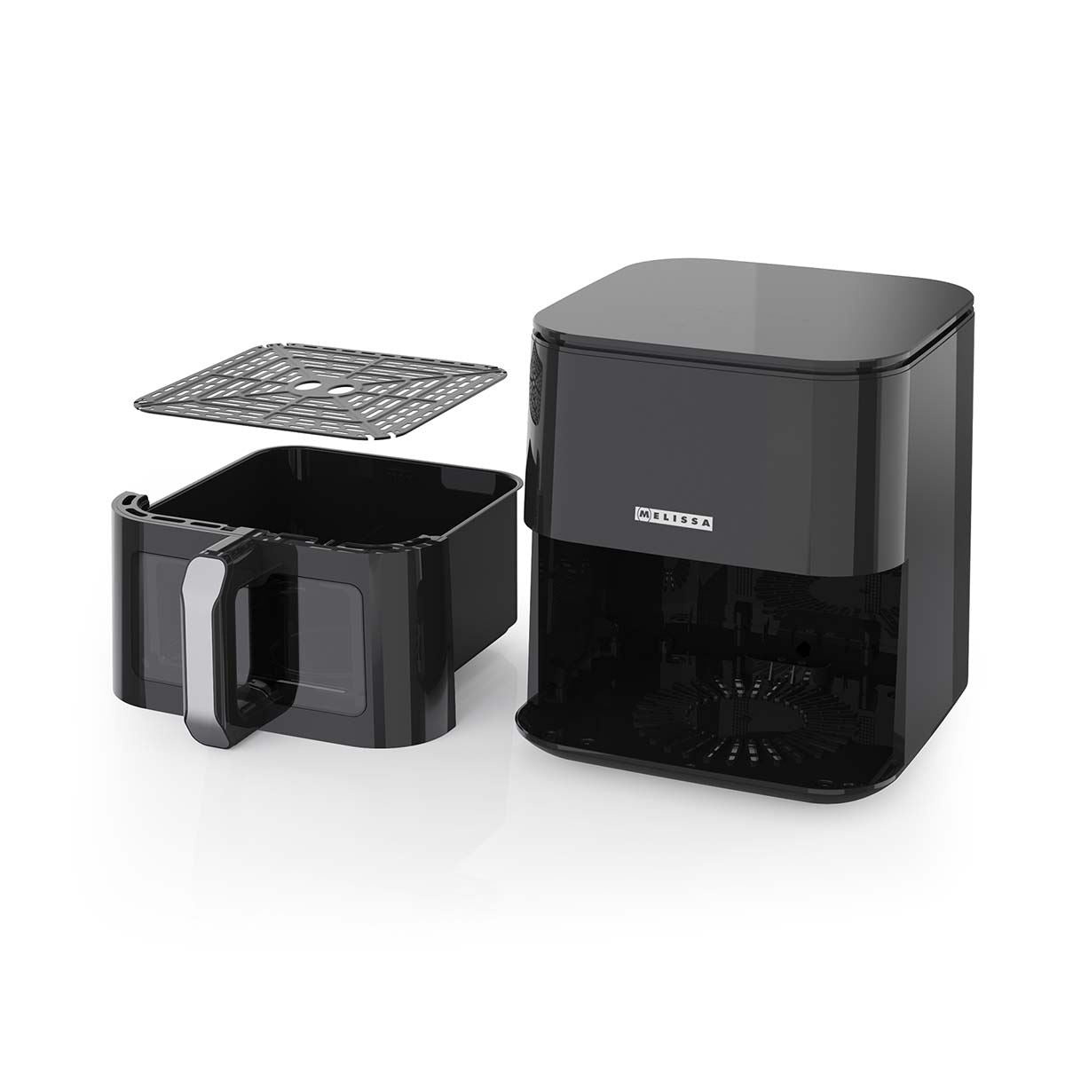 MELISSA Digital Hot Air Fryer XL | 5 l | 60-min Timer | 8 Presets | Viewing window | Black