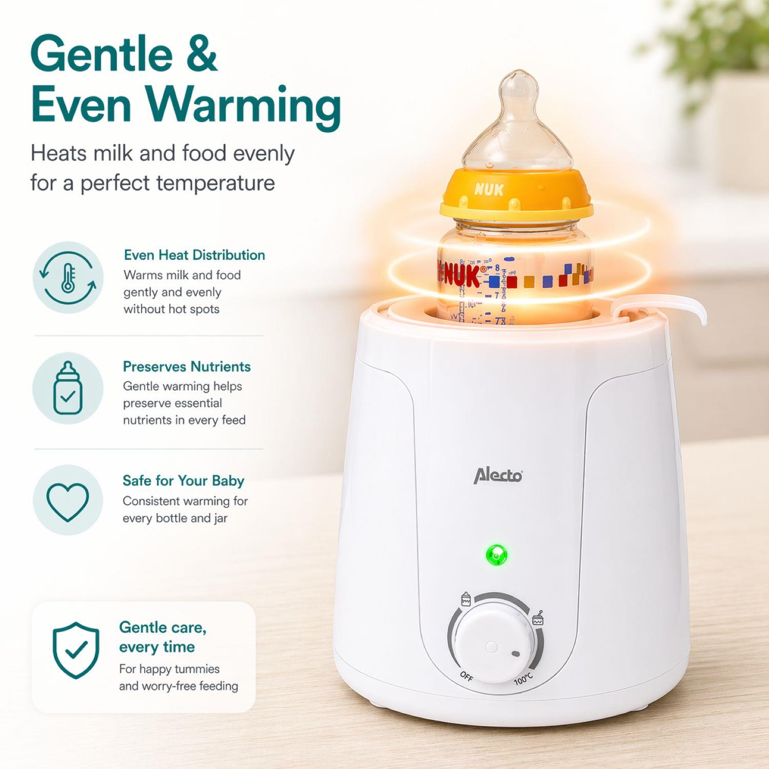 Alecto ECO Bottle Safe Warmer with Temperature Adjustment - White