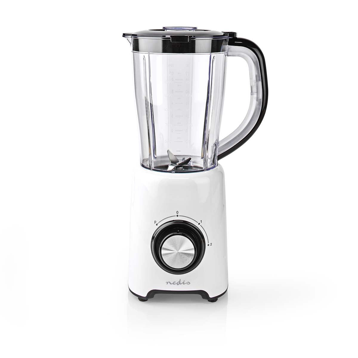 Nedis Table Top Blender, 800W, with 1.5L Plastic Jug, 2 Speed Settings and Pulse Function, Ideal for Fruit Juice, Vegetables, Soup, Smoothies, Protein Shakes and more - White