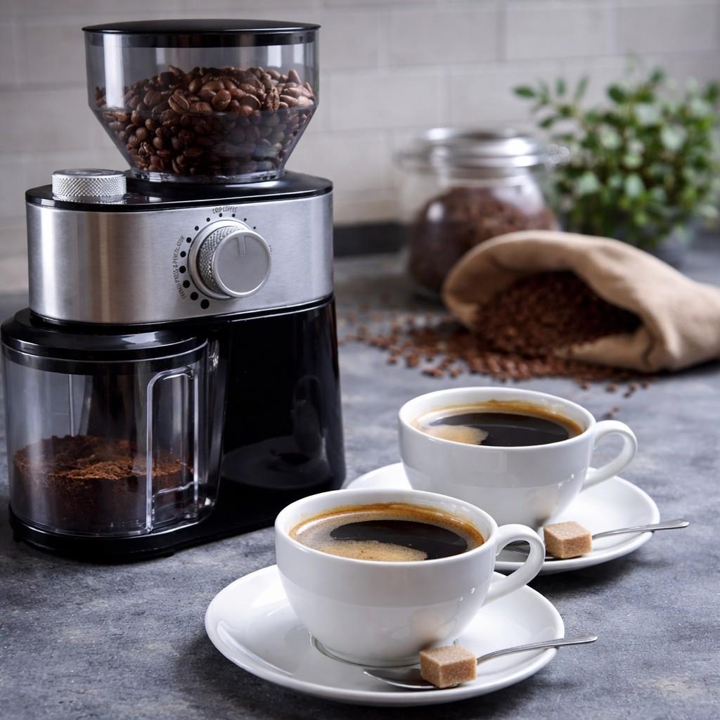 Gastronoma Barista Electric Burr Coffee Grinder - Adjustable with 12 Precise Grind Settings for 12 Cups - Professional Coffee Bean Grinder