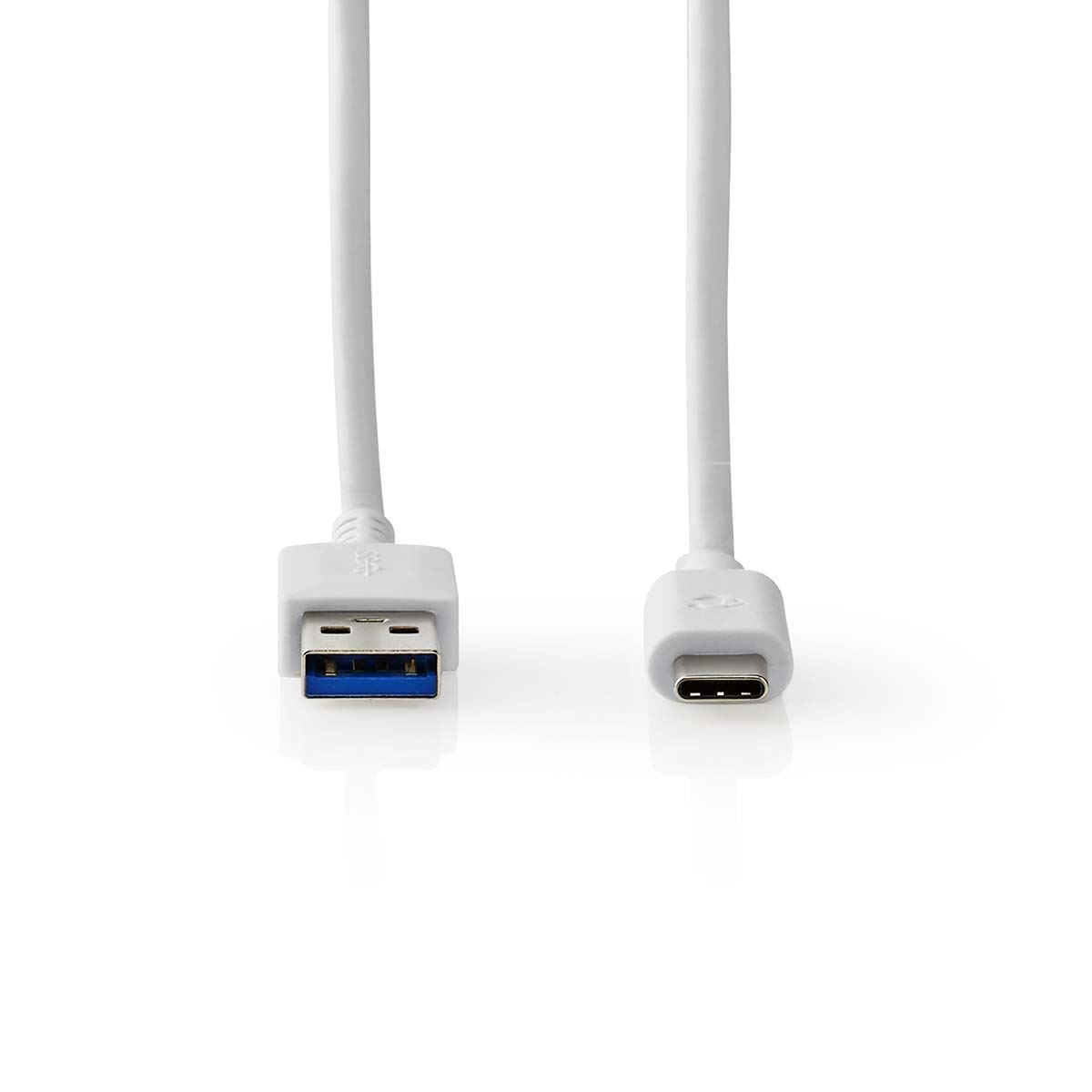 Nedis USB Cable | USB 3.2 Gen 1 | USB-A Male | USB-C™ Male | 60 W | 5 Gbps | Nickel Plated | 1.00 m | Round | PVC | White | Box