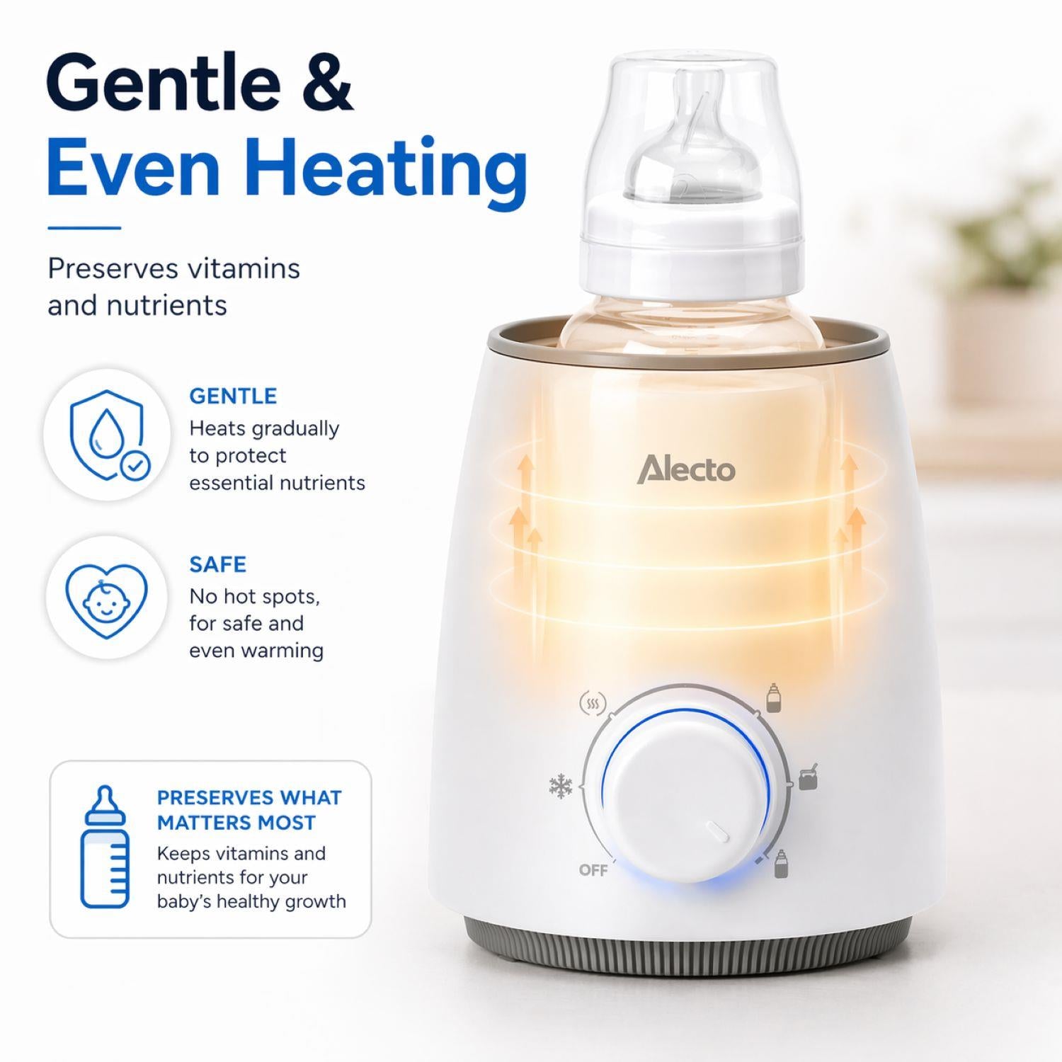 Alecto Fast Bottle / Food Warmer with Smart Temperature Control: Warms Evenly