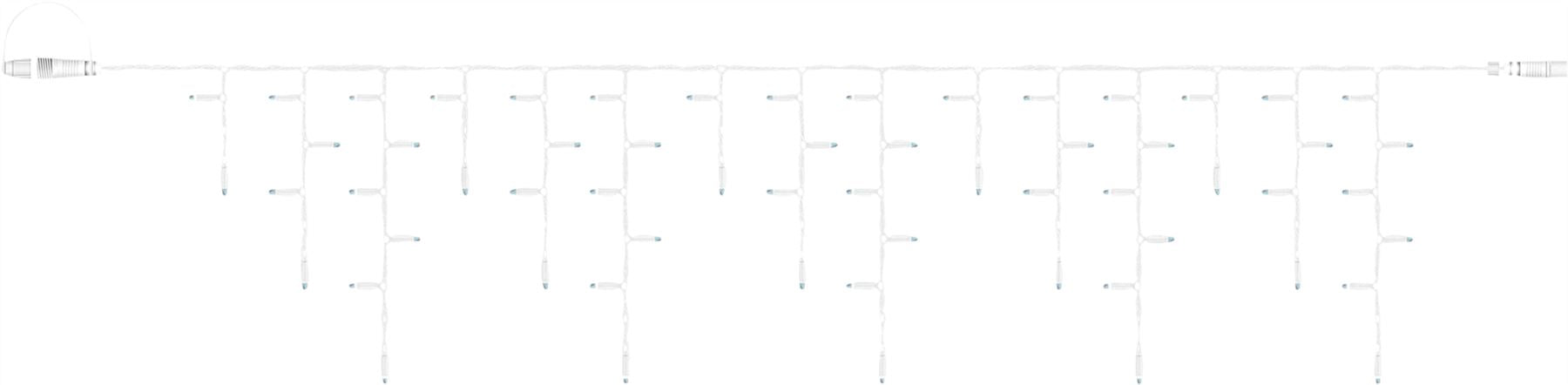 2m Easy-Connect Cool White 60 Icicle Lights White Rubber With 60/40/20cm Drop with 10% Twinkle