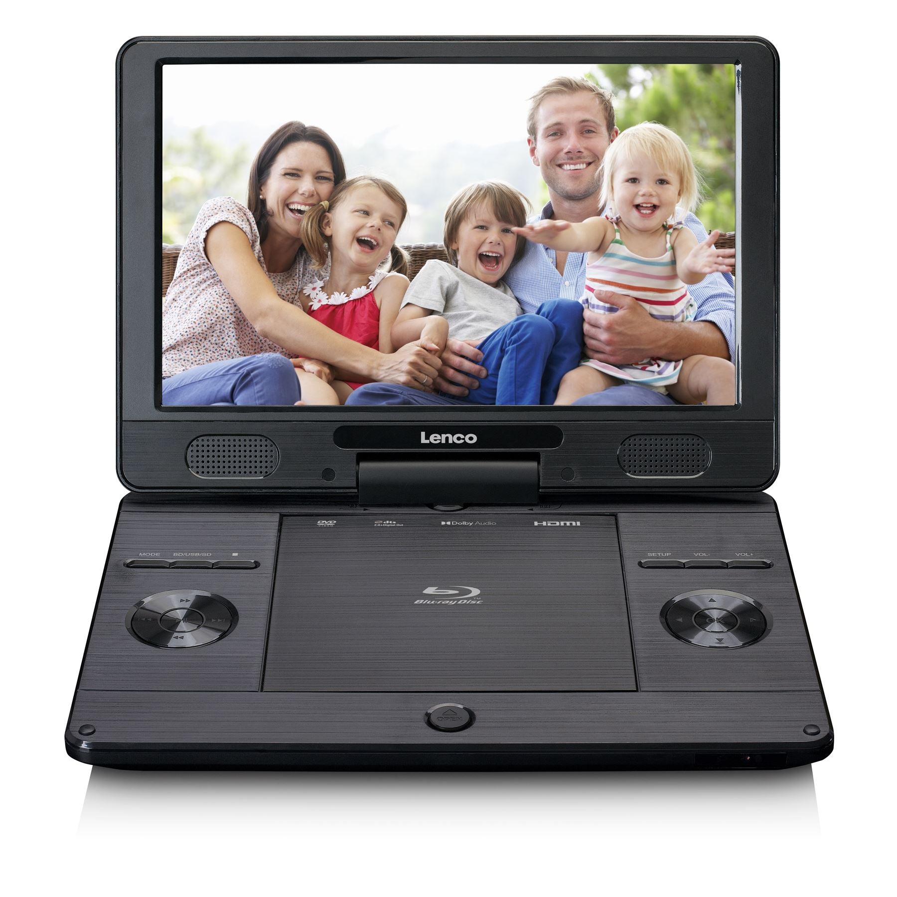 Lenco BRP-1150BK 11.5" Portable Blu-Ray DVD Player HD Screen, Surround Sound, HDMI, USB/SD Card Reader, MP4 Playback