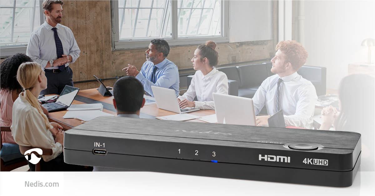 Nedis HDMI™ Converter | USB-C™ Female / 2x HDMI™ Input / 4x USB A Female | 1x HDMI™ Output | 1-way | 4K@60Hz | 18 Gbps | ABS | Anthracite