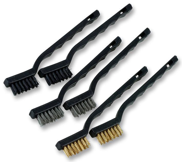 Duratool 6 Piece Mini Wire Brush Set - Brass, Steel, Nylon