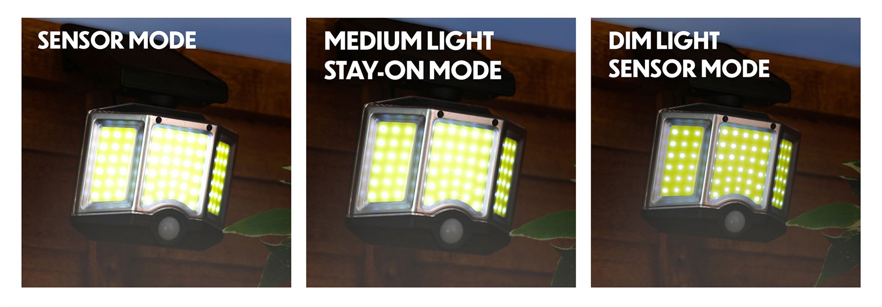 LED Solar Security Wall Light with Remote Control, Dusk/Dawn Mode and PIR Motion Sensor