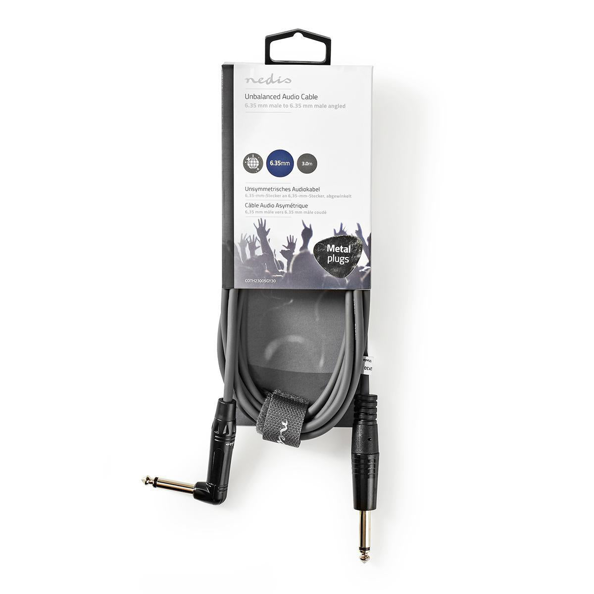 Nedis Mono Audio Cable | 6.35 mm Male | 6.35 mm Male | Nickel Plated | 3.00 m | Round | PVC