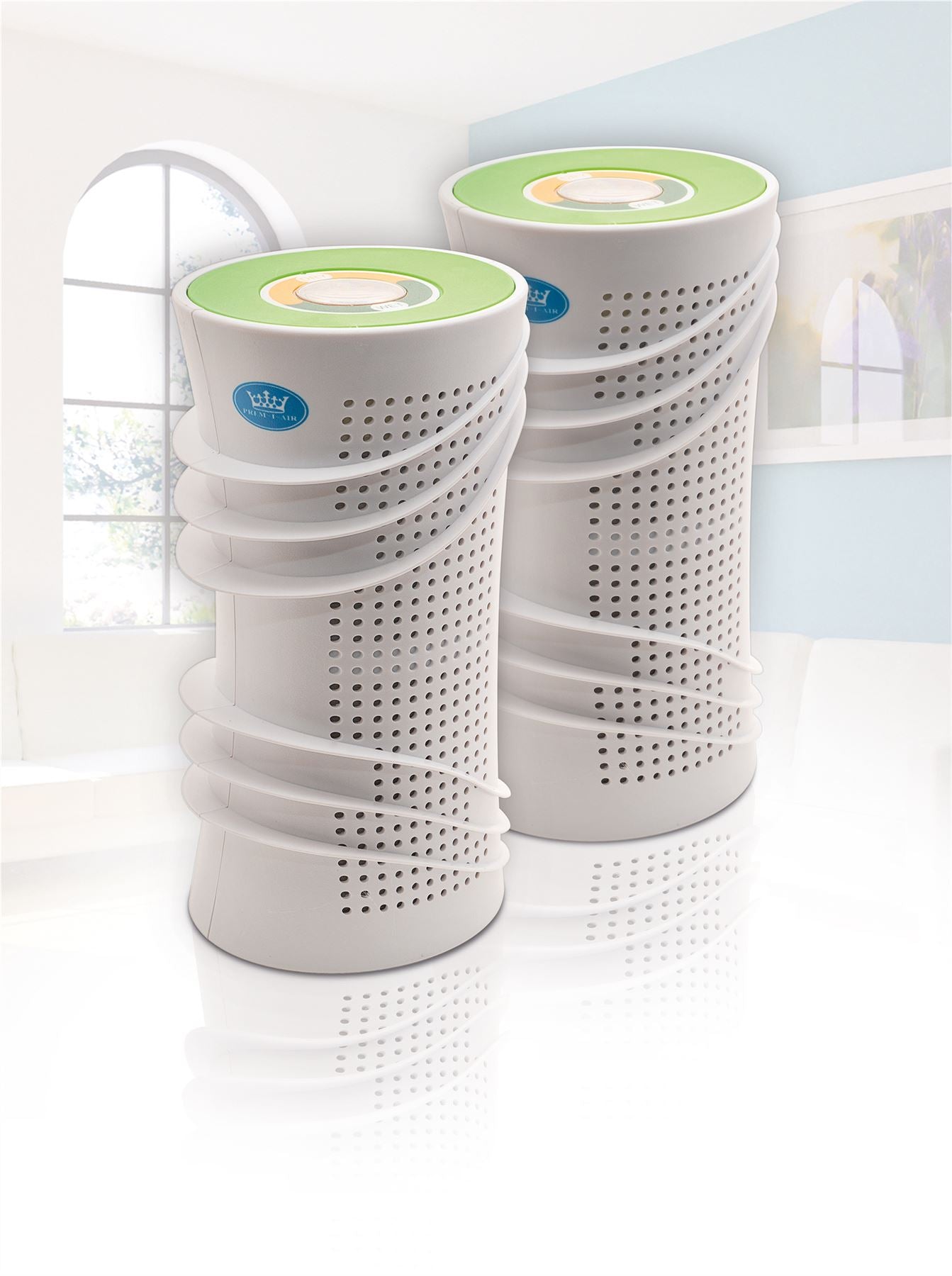 Prem-I-Air Twin Pack Cordless Rechargeable Dehumidifier for Absorbing Moisture Inc Shoe Dryer