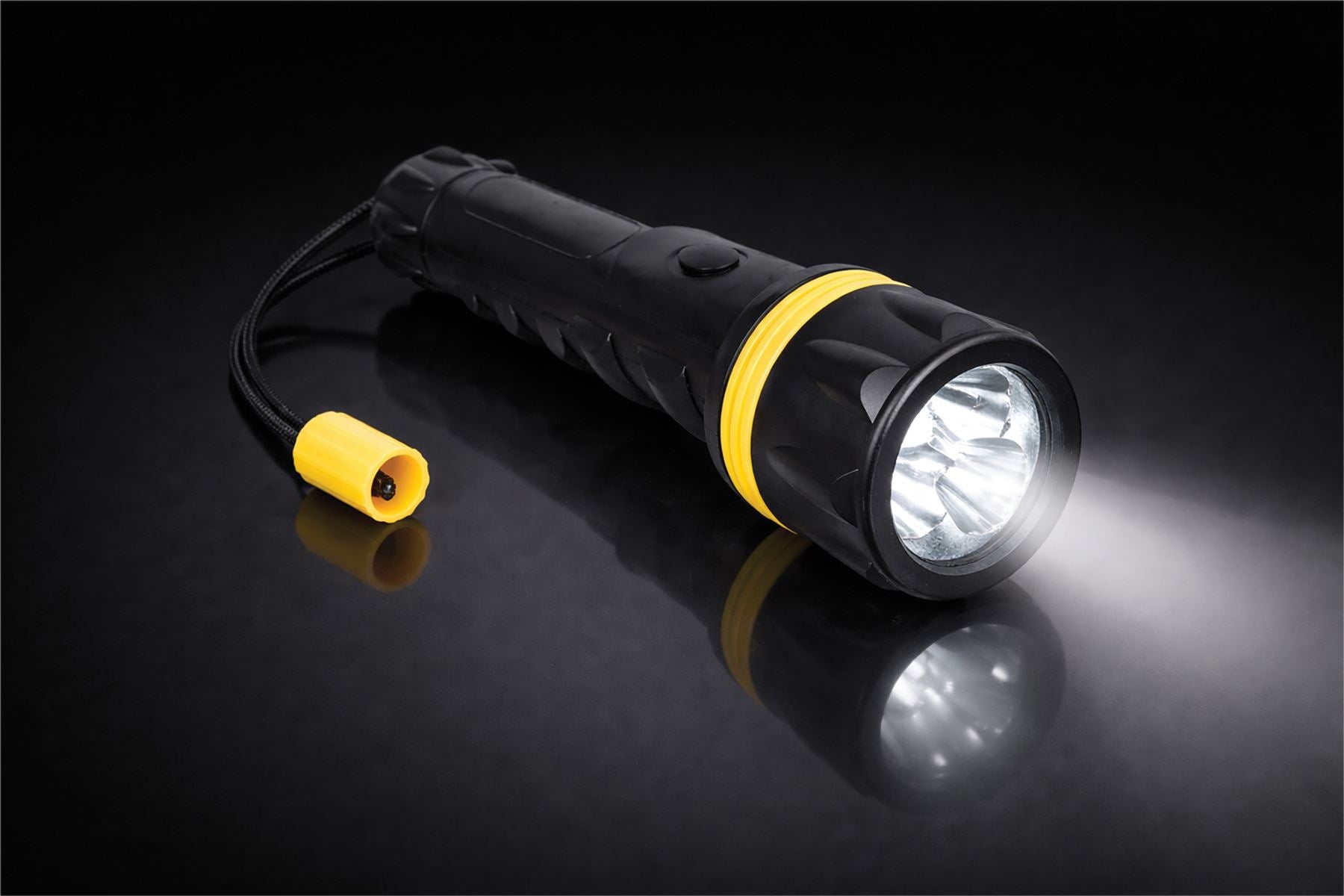 Eagle Heavy Duty Large Bright Rubber Shock and Water Resistant Torch Flashlight with Carry Strap for Work, Camping, Dog Walking and Insepctions, Anti Roll Design