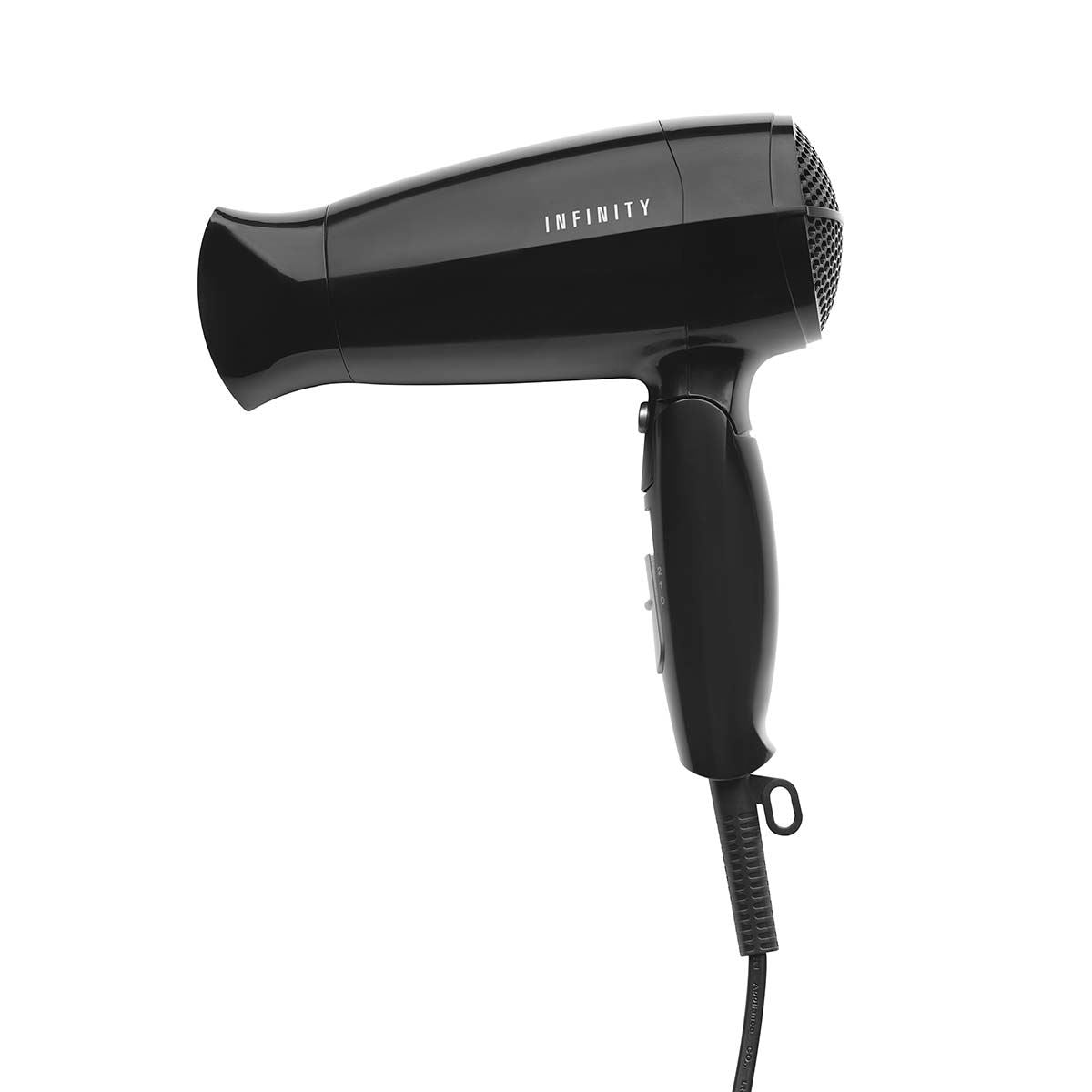 MELISSA Travel Folding Hair Dryer Lightweight and Powerful 1600W Blow Dryer, Dual Voltage, Worldwide Use, 2 Heat/Speed Settings, Black