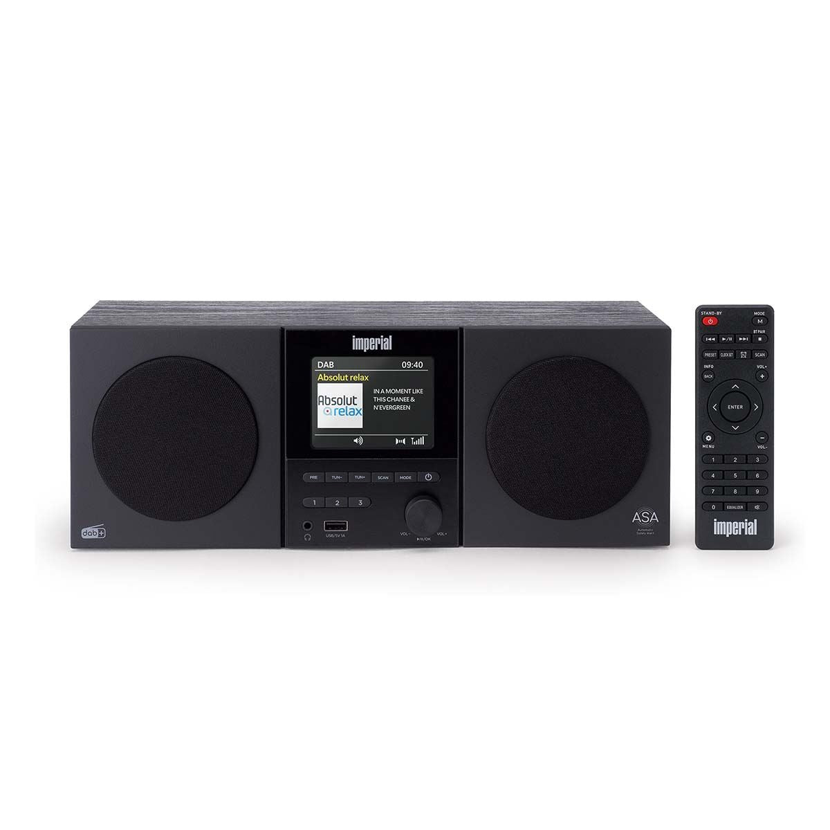 Imperial DABMAM 220BK Compact DAB+, FM Stereo Radio with Bluetooth Speaker & Remote Control - Black