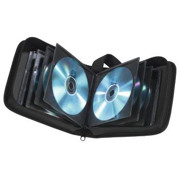 Hama 40 CD DVD Blu-ray Wallet Carry Case Disc Storage Protection Bag Nylon Holder - Black