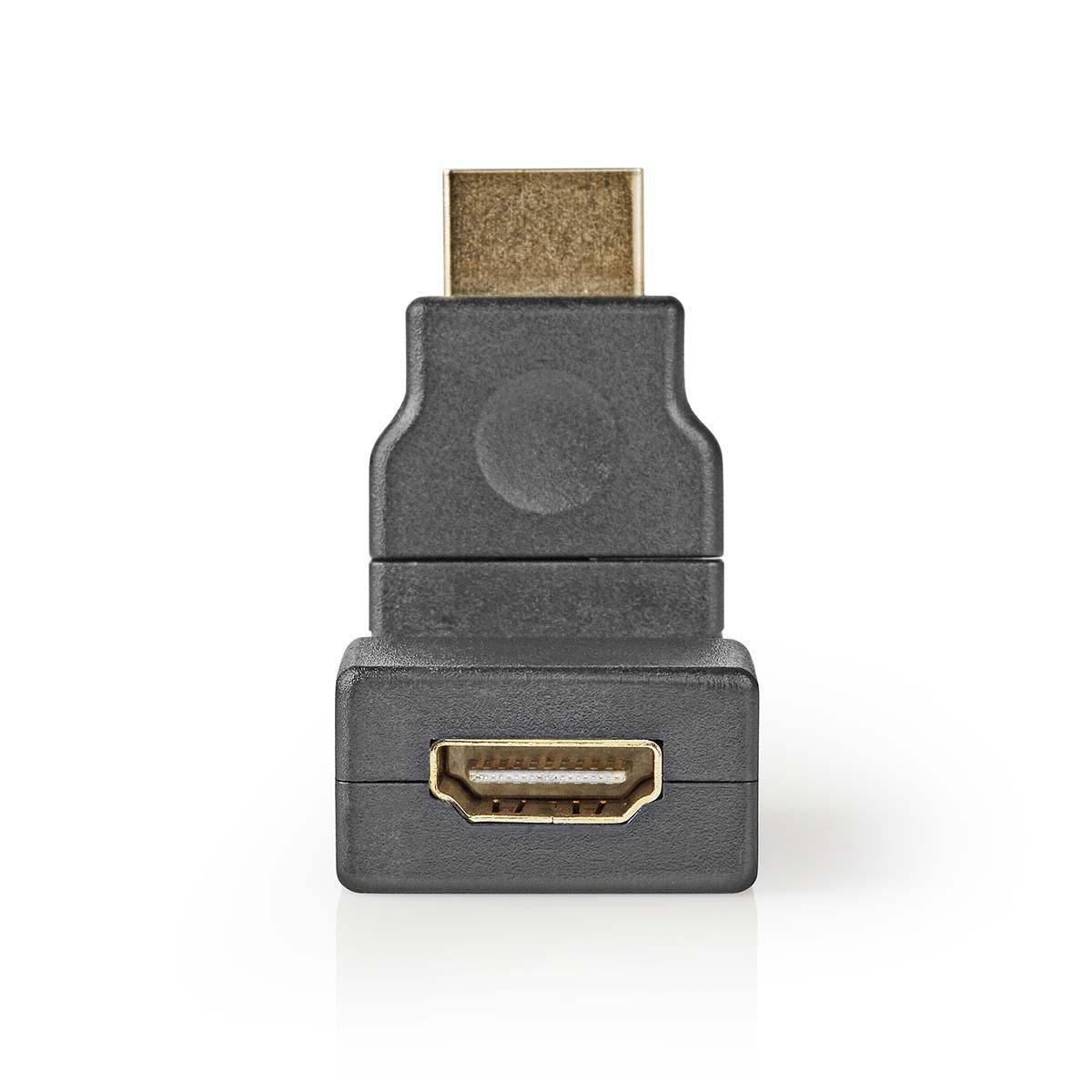 Nedis HDMI™ Adapter | HDMI™ Connector | HDMI™ Output | Gold Plated | Swivel | ABS | Black | 1 pcs | Envelope