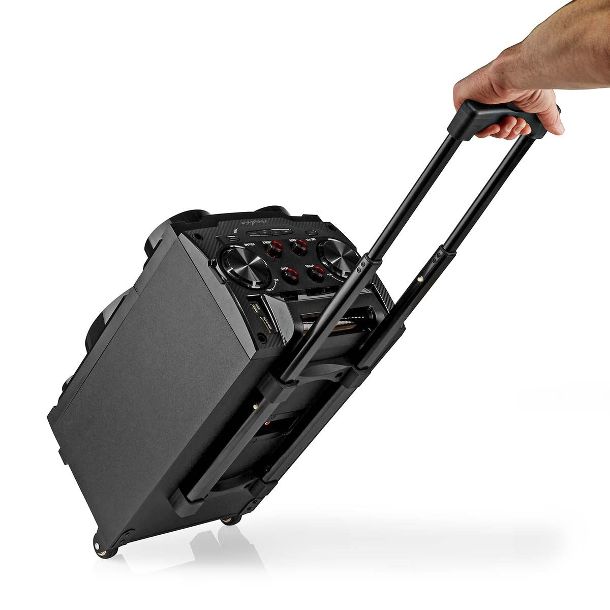 Nedis Bluetooth® Party Speaker | Maximum battery play time: 6.5 hrs | 120 W | Carrying handle | Party lights | Equalizer | Black
