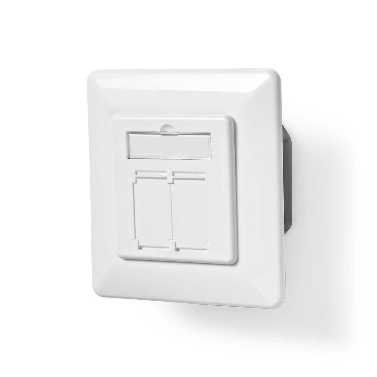 Nedis Network Wall Box | In-Wall | 2 port(s) | CAT6 | Straight | Female | Gold Plated | PVC | White | Envelope