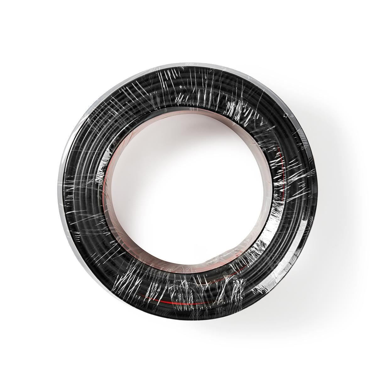 Nedis Speaker Cable | 2 x 2.50 mm² | CCA | 25.0 m | Round | PVC | Black / Red | Wrap