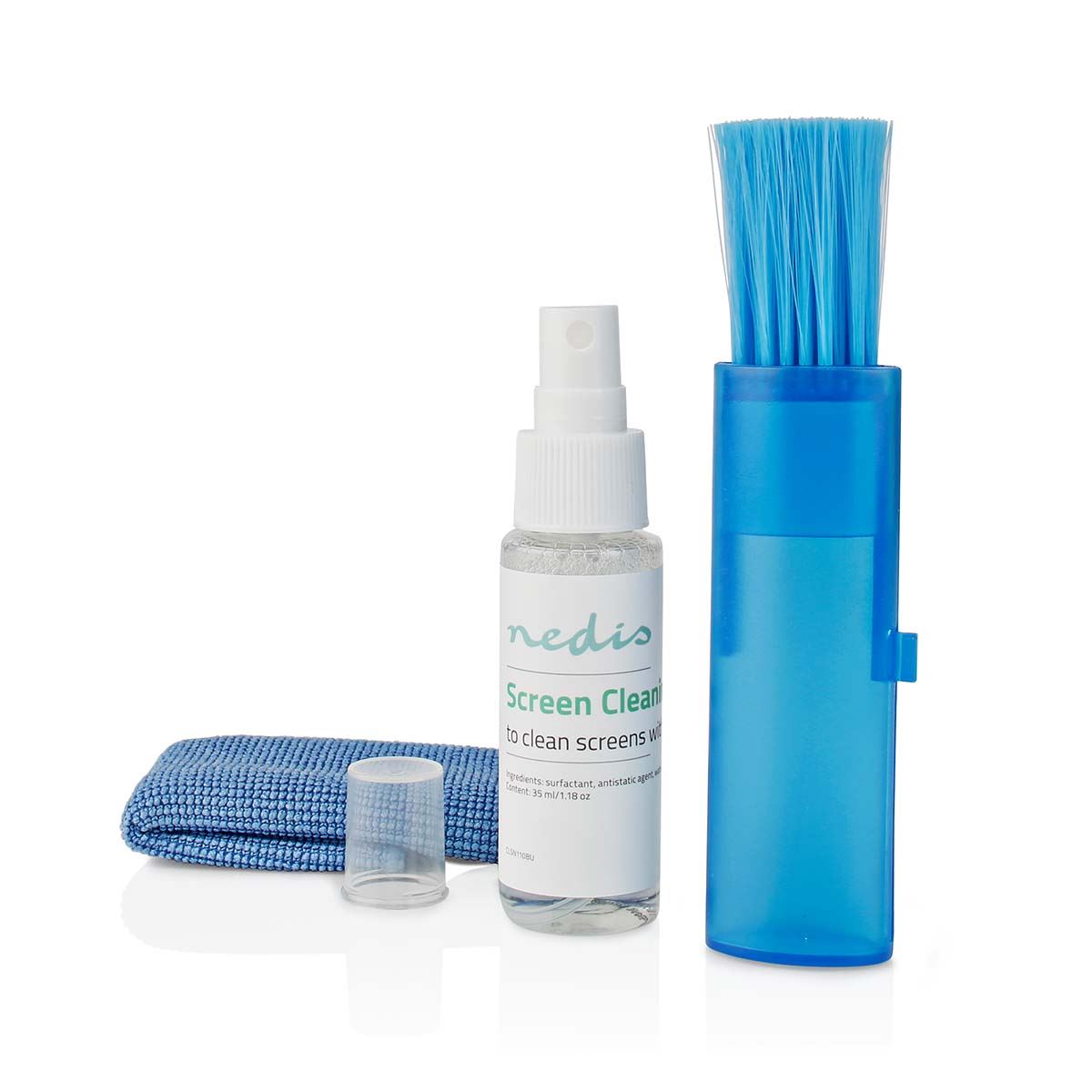 Nedis Screen Cleaner Kit for TV, PC, Smartphone & Tablet - 35ml Spray, Brush & Pearl Cloth