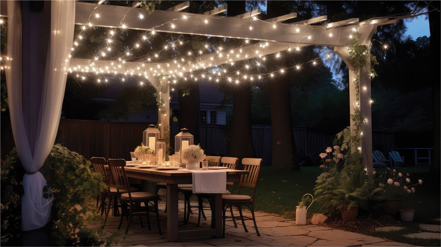 5m Easy-Connect Cool White 40 LED String Lights With Interconnectable White Rubber Cable