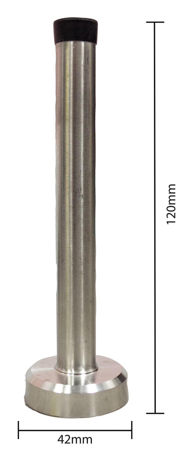 2 Pack 120mm Door Stops Wall Mounted Quality Satin Stainless Steel with Rubber Stops