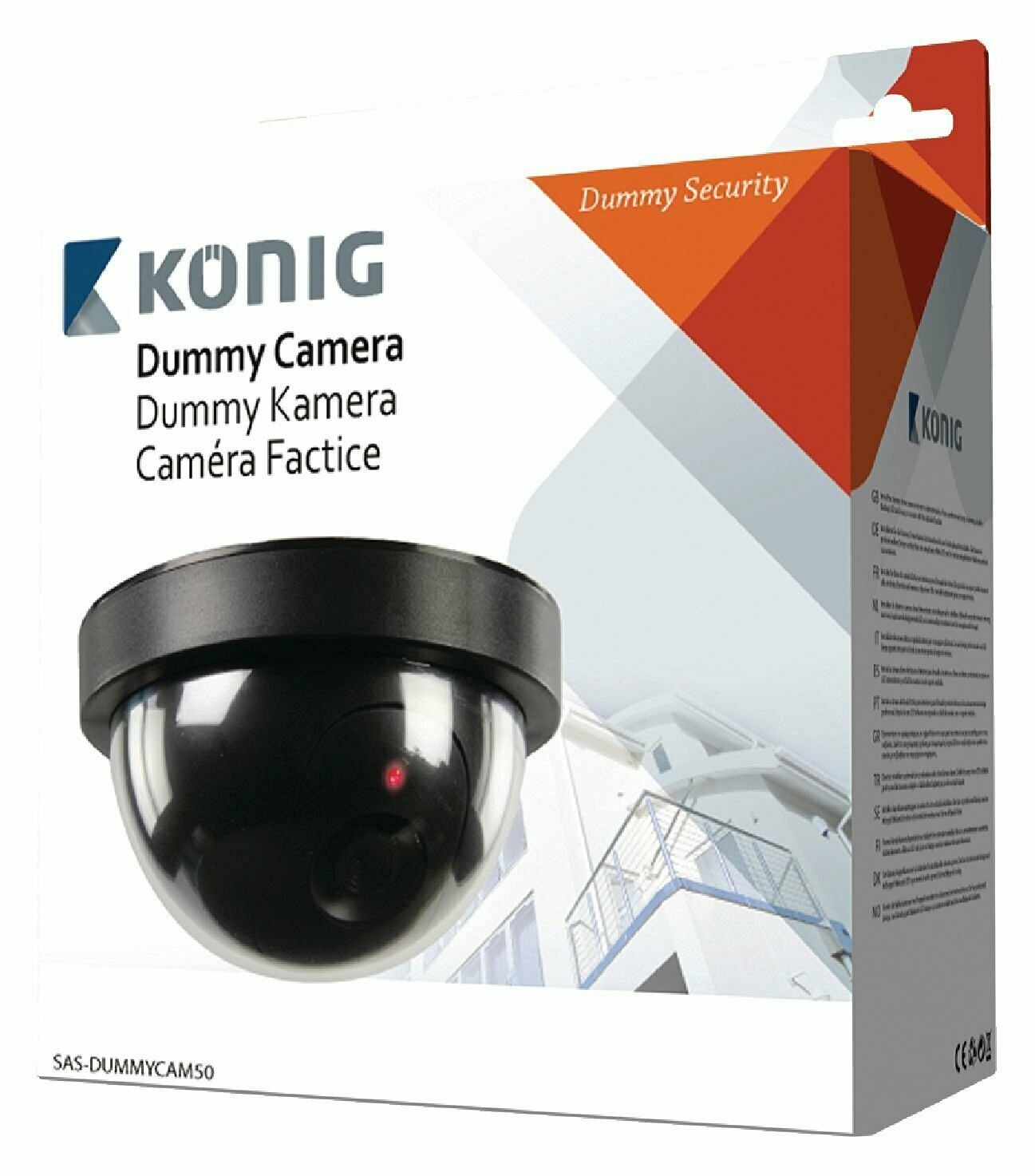 König Dummy LED Dome CCTV Security Camera Deterrent with Red Flashing Light