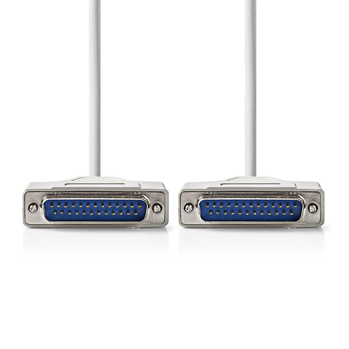 Nedis Serial Cable | D-SUB 25-Pin Male | D-SUB 25-Pin Male | Nickel Plated | 2.00 m | Round | PVC | Ivory | Envelope