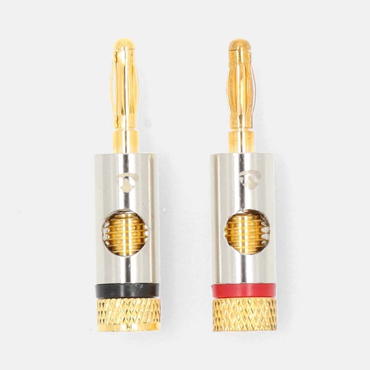 Nedis Banana Connector | Straight | Male | Gold Plated | Screw | Cable input diameter: 3.0 mm | Metal | Gold | 2 pcs | Cover Window Box