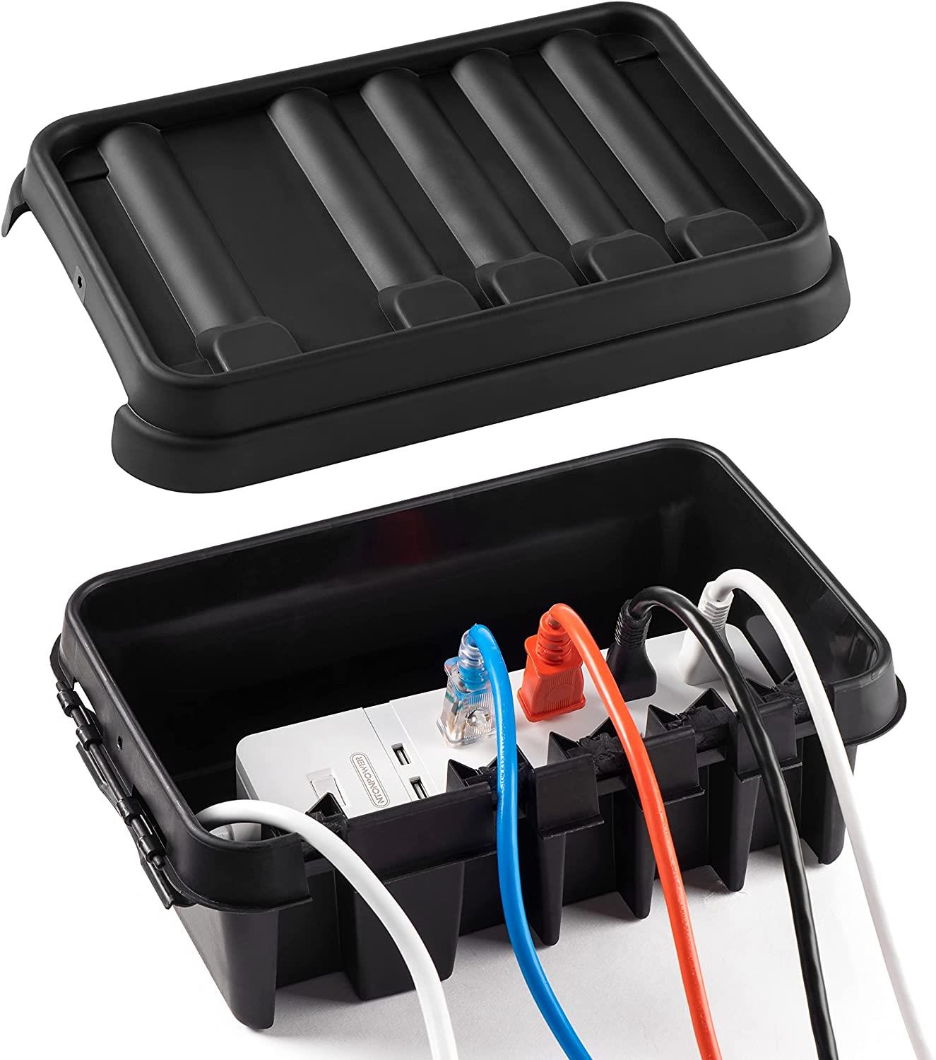 DRiBOX Dry Box FL-1859-285 IP55 Medium Weatherproof Junction Connection Box For Cables & Sockets - Black