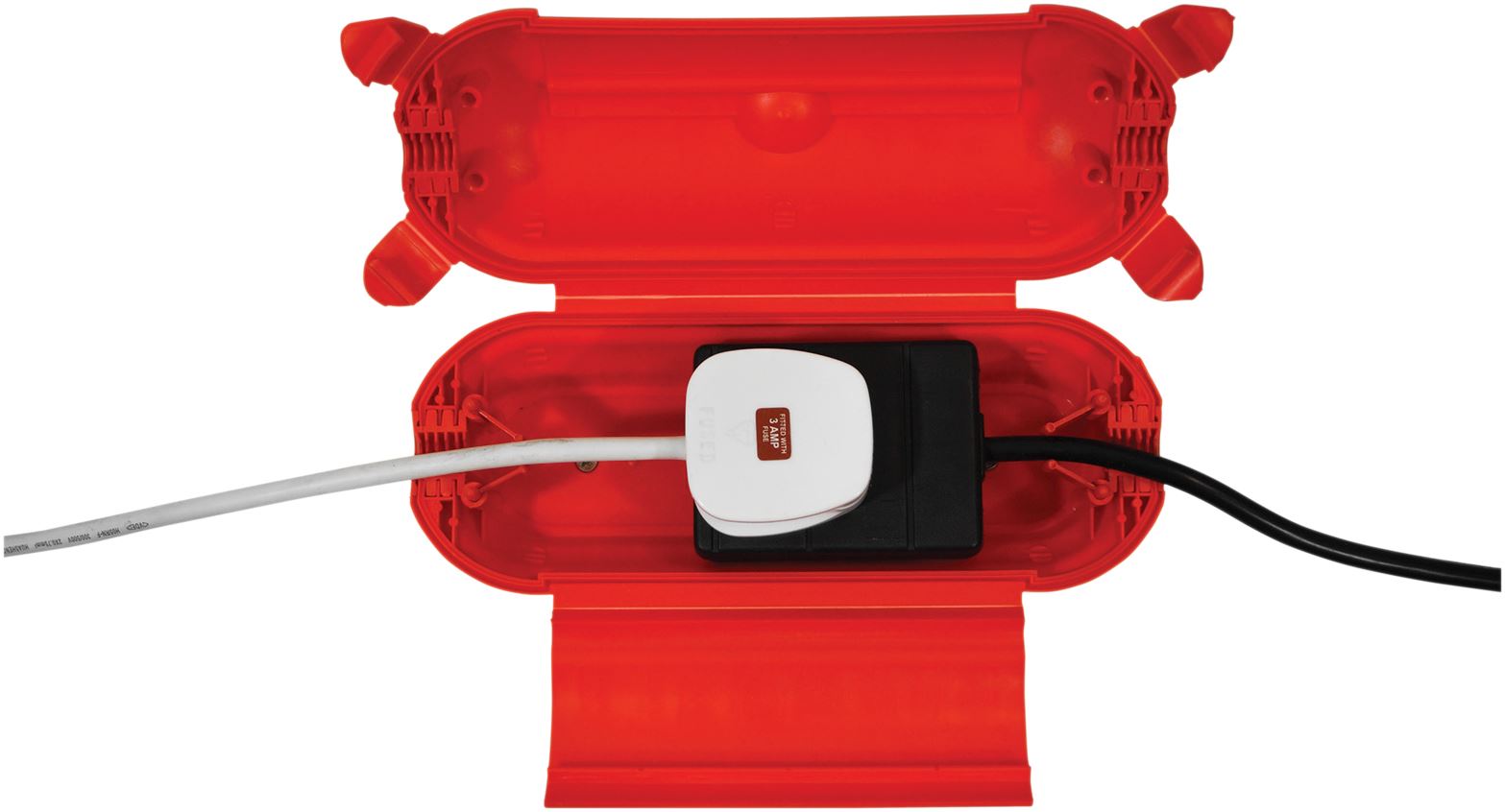 Weatherproof Outdoor IP44 Electrical Connection Box for Power Cables and Extension Leads