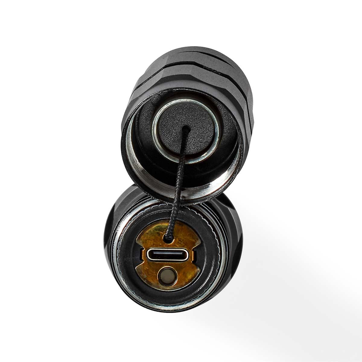 Nedis LED Torch, Rechargeable 1000 Lumen Flashlight with Adjustable Focus Beam, USB-C Charging, IPX7 Water-Resistant, 200m Beam, 2h Runtime